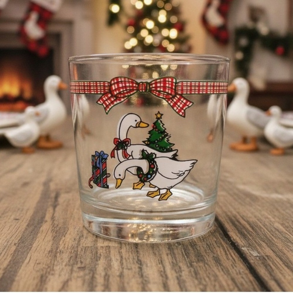 Anchor Hocking Christmas Memories Lowball, Vtg Old‎ Fashioned Glass, Replacement